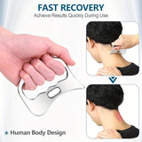 NNETM 2pcs Stainless Steel Gua Sha Massage Tool Set(Silver)