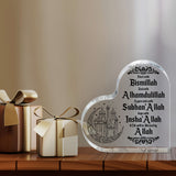 NNETM Islamic Acrylic Heart-Shaped Eid Mubarak Ornament