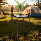 NNETM Outdoor Foldable Stainless Steel Coffee Table