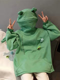 NNETM Cartoon Frog Fleece Zip-Up Hoodie