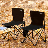 NNETM Portable Folding Steel Camping Chair with Backrest