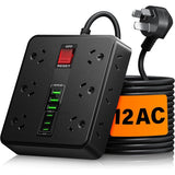 NNETM 18-in-1 Power Strip – 12 Outlets, 6 USB (USB-C), Surge Protector