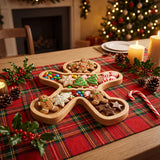 Gingerbread-Shaped Wooden Divided Tray