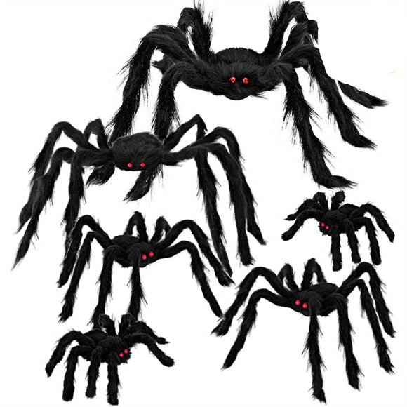 NNETM Giant Spider Halloween Decoration Set (6pcs)