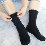 NNETM 3 Pairs Black Heat Socks: Winter Warm Thermal Crew Boot Socks