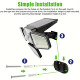 NNETM 1pc Solar Garden Light Outdoor - 270 LEDs Solar Wall Light with Motion Sensor