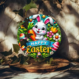 NNETM Rustic Wooden Easter Bunny Wreath