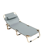 NNETM Portable Folding Bed – Heavy-Duty Steel Frame Camping Cot with Gray Fabric