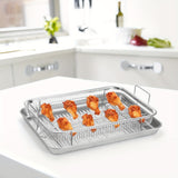 NNETM Stainless Steel Oven Grilling Basket with Double Handle
