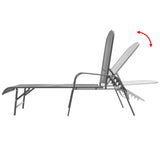NNEVL Sun Loungers 2 pcs with Table Steel Anthracite