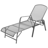 NNEVL Sun Loungers 2 pcs with Table Steel Anthracite