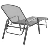 NNEVL Sun Loungers 2 pcs with Table Steel Anthracite