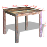 NNEDPE Dining Table Solid Reclaimed Wood 80x82x76 Cm