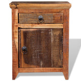 NNEDPE Nightstand Solid Acacia Reclaimed Wood