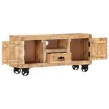 NNEDPE Tv Cabinet Rough Mango Wood 120x30x50 Cm