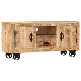 NNEDPE Tv Cabinet Rough Mango Wood 120x30x50 Cm