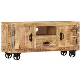 NNEDPE Tv Cabinet Rough Mango Wood 120x30x50 Cm