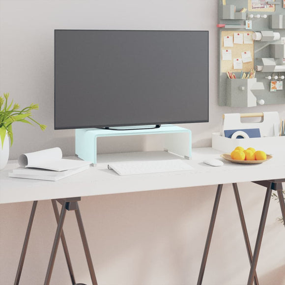 NNEVL TV Stand/Monitor Riser Glass Green 40x25x11 cm