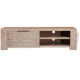 NNEDPE Tv Cabinet Solid Brushed Acacia Wood 140x38x40 Cm
