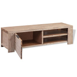 NNEDPE Tv Cabinet Solid Brushed Acacia Wood 140x38x40 Cm