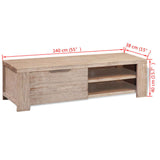 NNEDPE Tv Cabinet Solid Brushed Acacia Wood 140x38x40 Cm