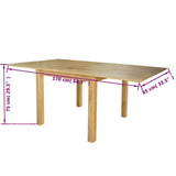 NNEDPE Extendable Table Oak 170x85x75 Cm