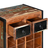 NNEDPE Wine Rack For 16 Bottles Solid Reclaimed Wood