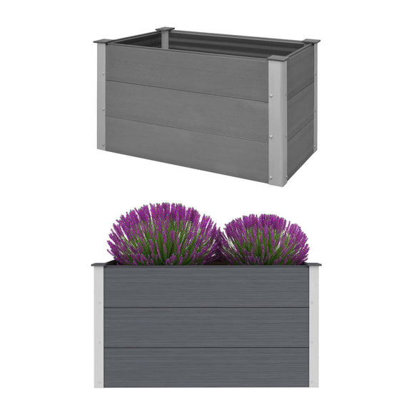 NNEVL Garden Raised Bed WPC 100x50x54 cm Grey