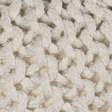 NNEDPE Hand-knitted Pouffe Cotton 50x35 Cm White