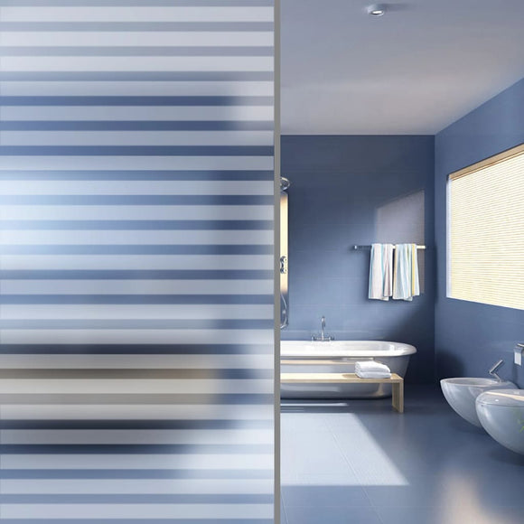 NNEVL Window Film Frosted Stripes Design 0,9x5 m PVC