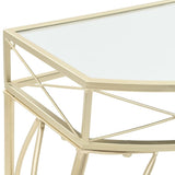 NNEDPE Side Table French Style Metal 82x39x76 Cm Gold