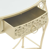 NNEDPE Side Table French Style Metal 82x39x76 Cm Gold
