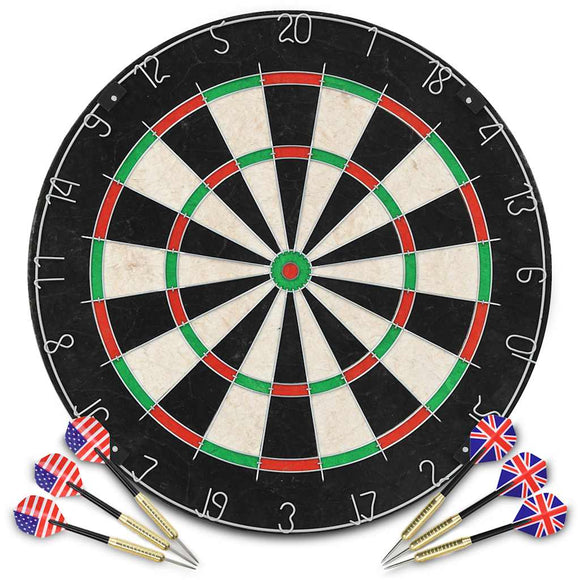 NNEVL Professional Sisal Dartboard with 6 Darts