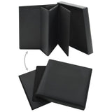 NNEVL Folding Storage Stool Black Faux Leather