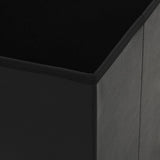 NNEVL Folding Storage Stool Black Faux Leather
