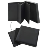 NNEVL Folding Storage Stools 2 pcs Black Faux Leather
