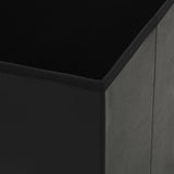 NNEVL Folding Storage Stools 2 pcs Black Faux Leather