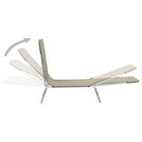 NNEVL Folding Sun Loungers 2 pcs Steel and Fabric Taupe