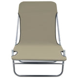 NNEVL Folding Sun Loungers 2 pcs Steel and Fabric Taupe