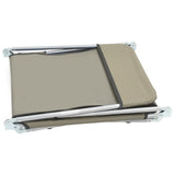 NNEVL Folding Sun Loungers 2 pcs Steel and Fabric Taupe