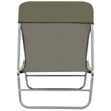 NNEVL Folding Sun Loungers 2 pcs Steel and Fabric Taupe