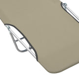 NNEVL Folding Sun Loungers 2 pcs Steel and Fabric Taupe