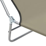 NNEVL Folding Sun Loungers 2 pcs Steel and Fabric Taupe