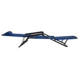 NNEVL Folding Sun Loungers 2 pcs with Footrests Steel Blue