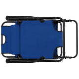 NNEVL Folding Sun Loungers 2 pcs with Footrests Steel Blue
