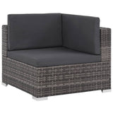 NNEVL 6 Piece Garden Lounge Set with Cushions Poly Rattan Grey