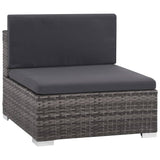 NNEVL 6 Piece Garden Lounge Set with Cushions Poly Rattan Grey