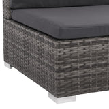NNEVL 6 Piece Garden Lounge Set with Cushions Poly Rattan Grey