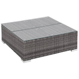 NNEVL 6 Piece Garden Lounge Set with Cushions Poly Rattan Grey