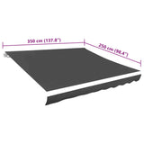 NNEVL Awning Top Sunshade Canvas Anthracite 350x250 cm